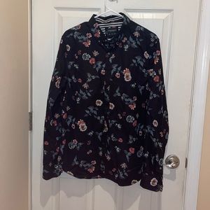 Denim & Flower Button Down Shirt